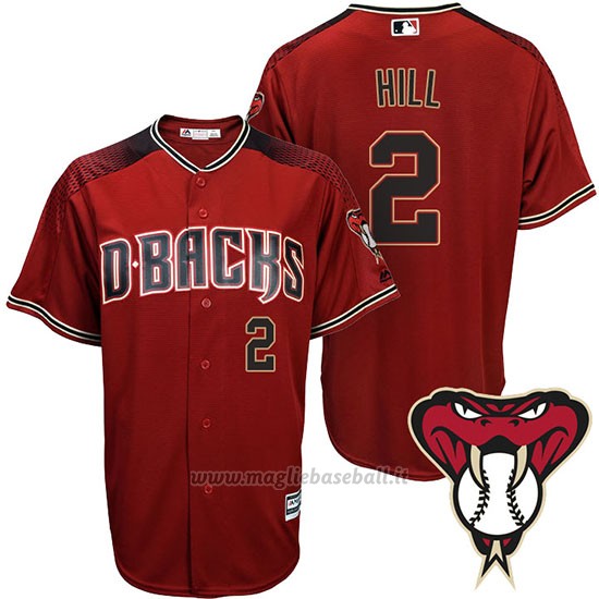 Maglia Baseball Uomo Arizona Diamondbacks 2 Aaron Hill Rosso Alterner